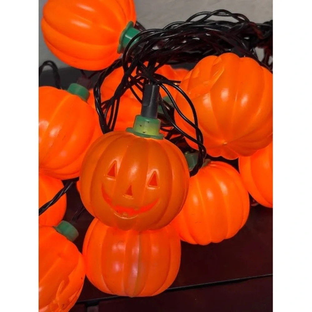 Vintage Halloween Pumpkin String Lights Jack O‎ Lanterns 19 Pumpkins Tested